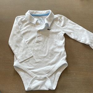 Vineyard vines polo onesie, white 12-18 months